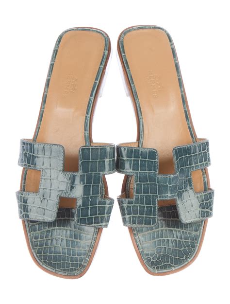 hermes crocodile oran sandals|Hermes oran sandals on sale.